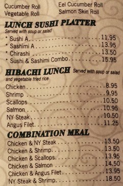 Ichiban Hibachi Sushi Menu 7