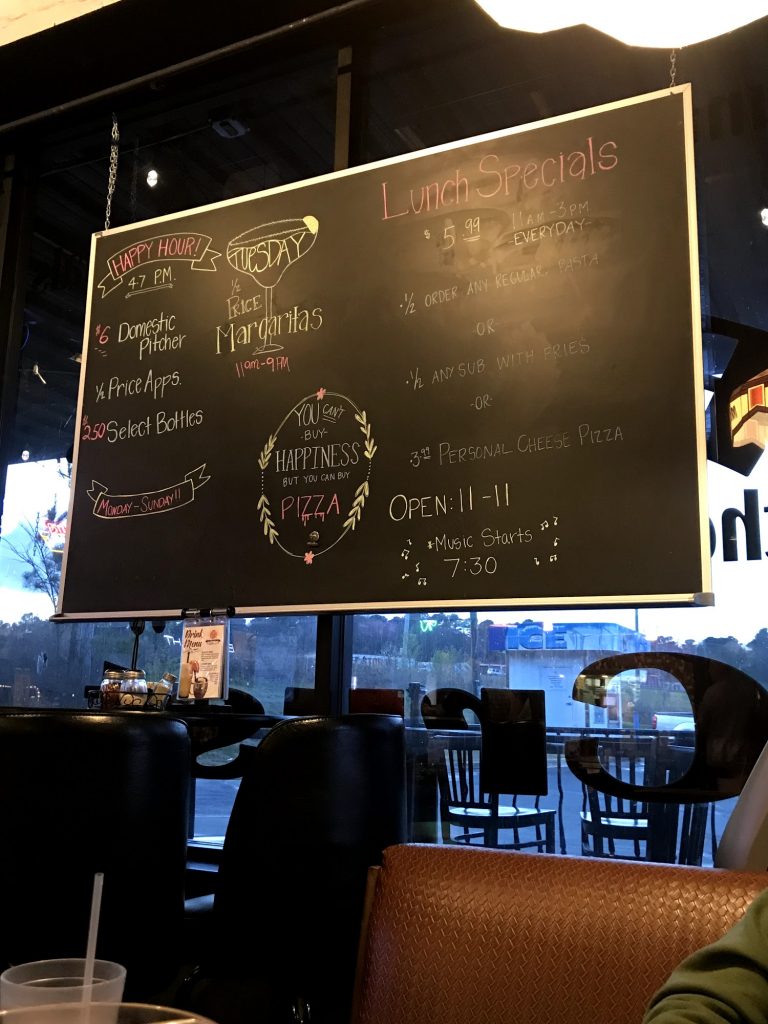 The Rising Crust Pizza and Hops Menu 1