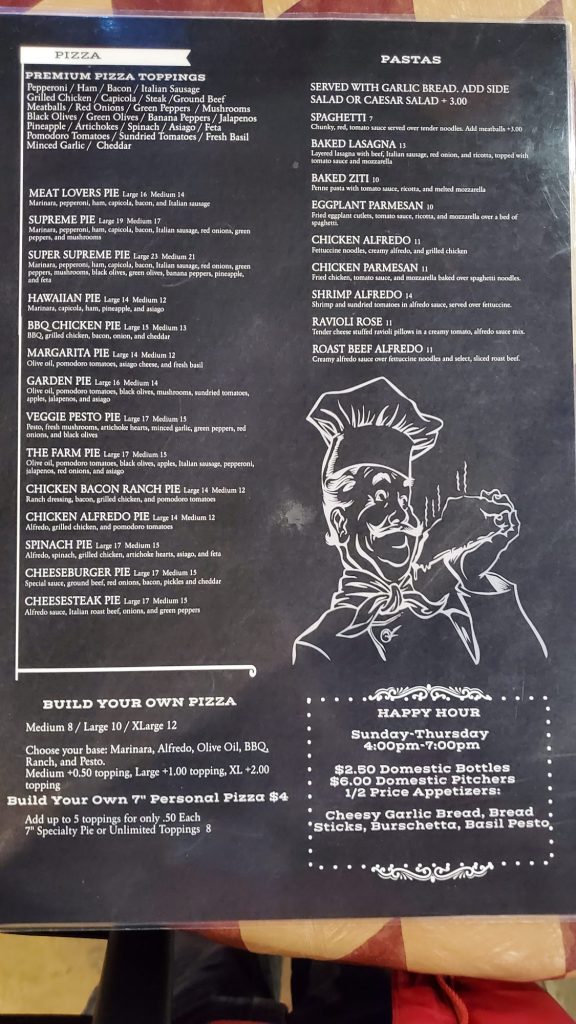 The Rising Crust Pizza and Hops Menu 2