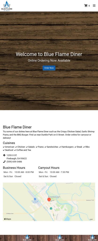 Blue Flame Diner Menu 9 Firebaugh