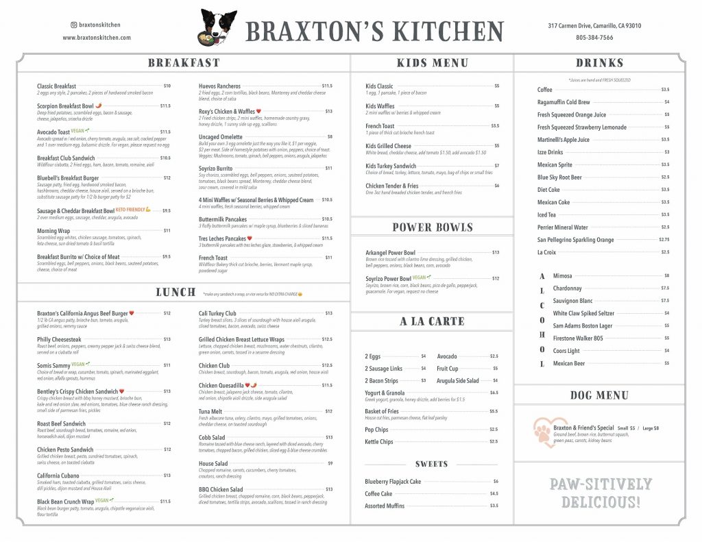 Braxtons Kitchen Menu 7