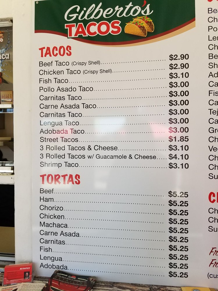 Gilbertos Tacos Mexican Restaurant Menu 3