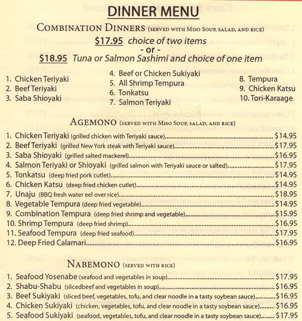 Ha La Sushi Menu 8 Alamo