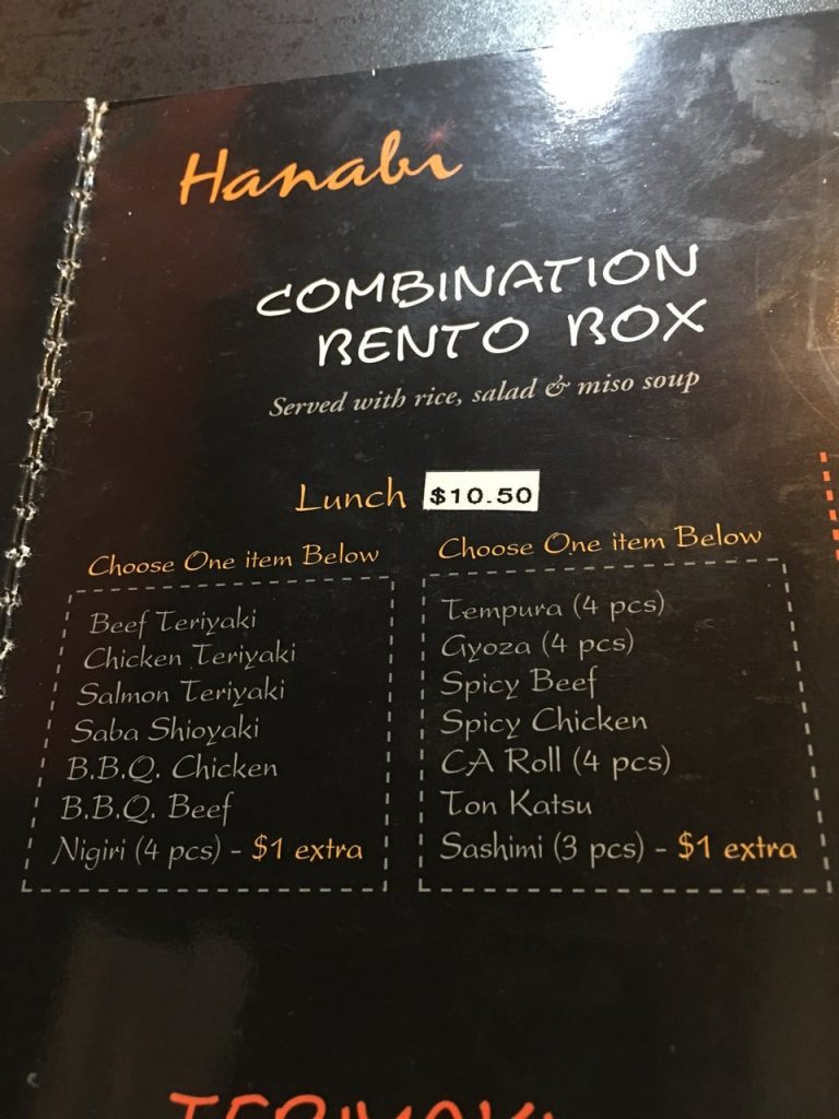 Hanabi Sushi Menu 24 Concord