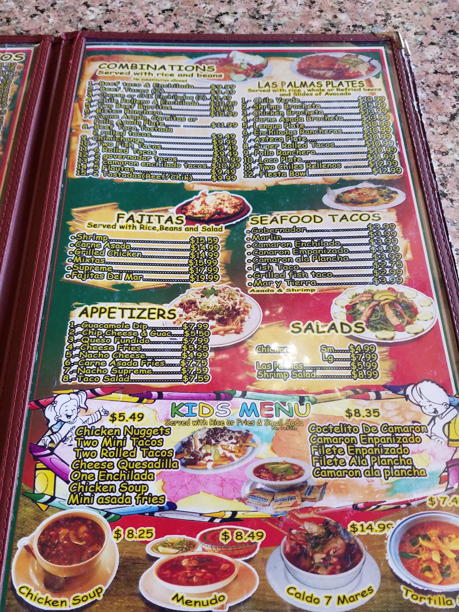 Rancho Las Palmas Mexican Grill & Seafood Menu Escondido CA 92025