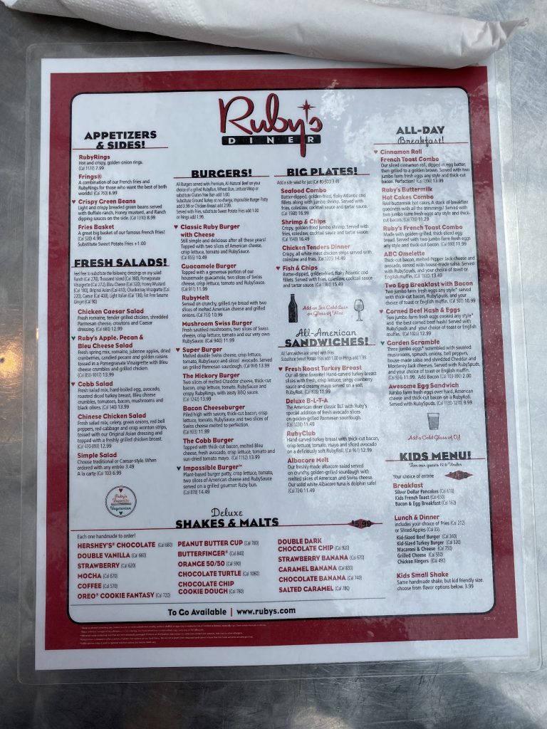 Rubys Diner Menu 7