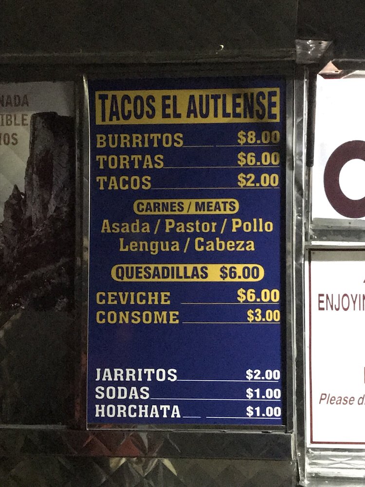 Tacos El Autlense Menu 3 Albany