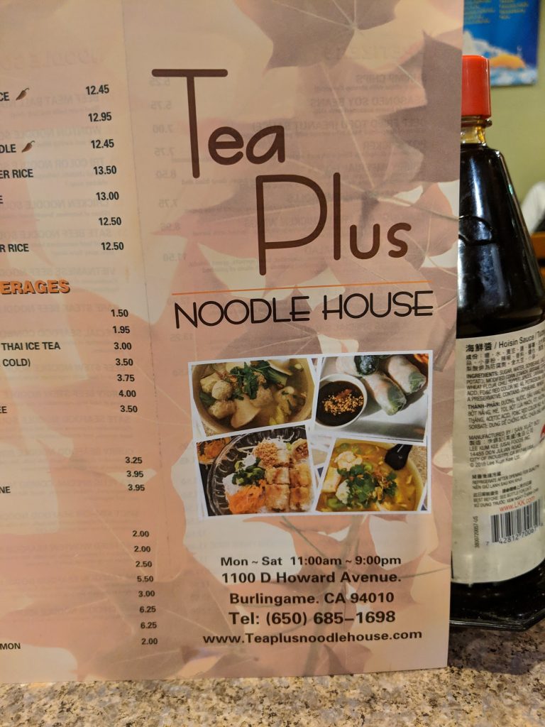 Tea Plus Noodles House Menu 6 Burlingame