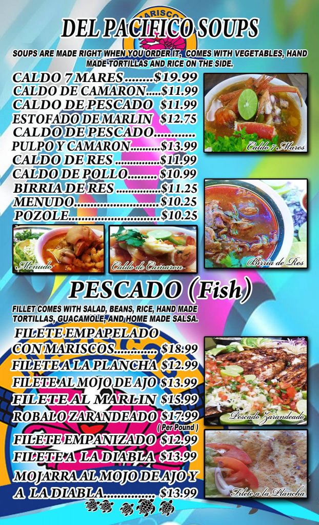 DEL PACIFICO Mexican Seafood Menu 4 Fontana