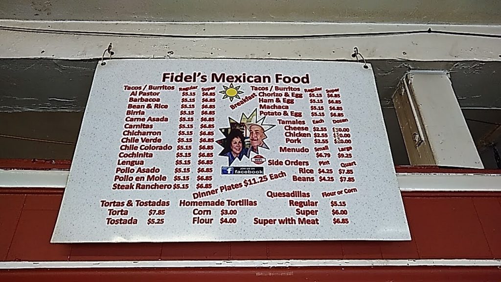 Fidels Mexican Food Menu 1 Freedom