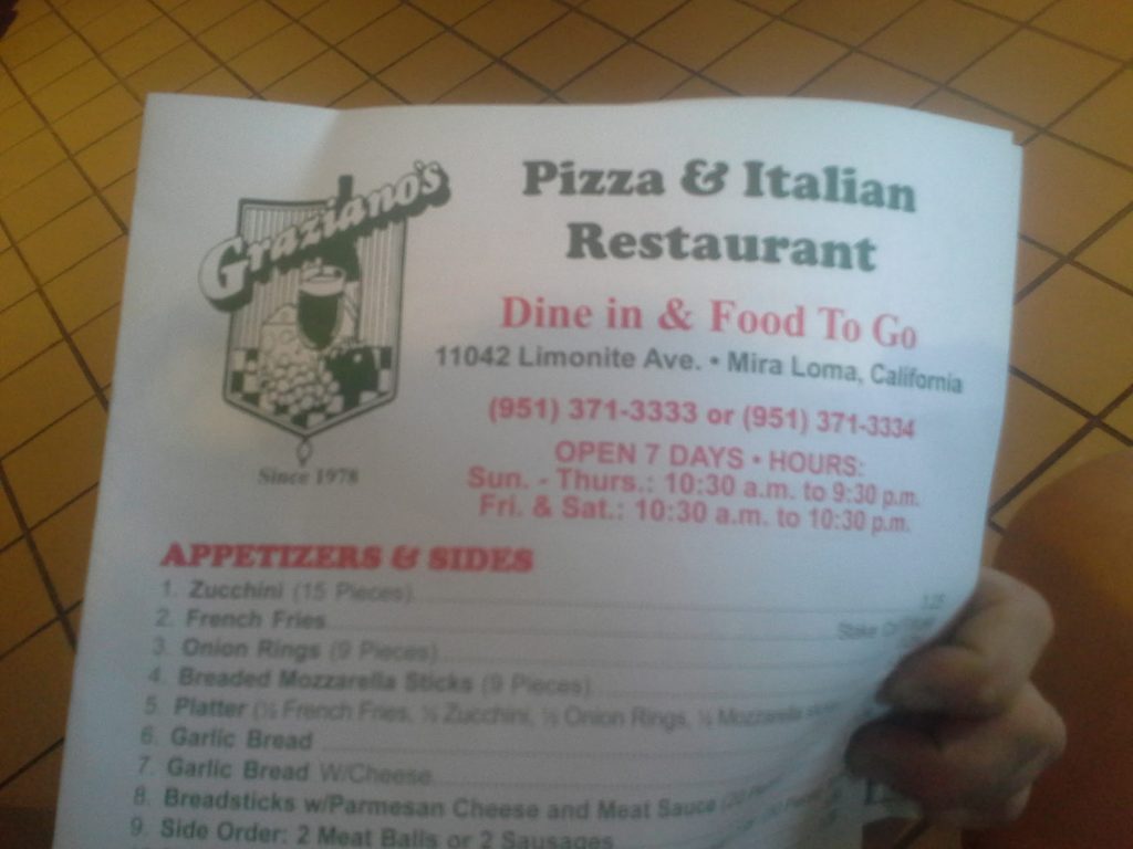 Grazianos Pizza Restaurant Menu 6