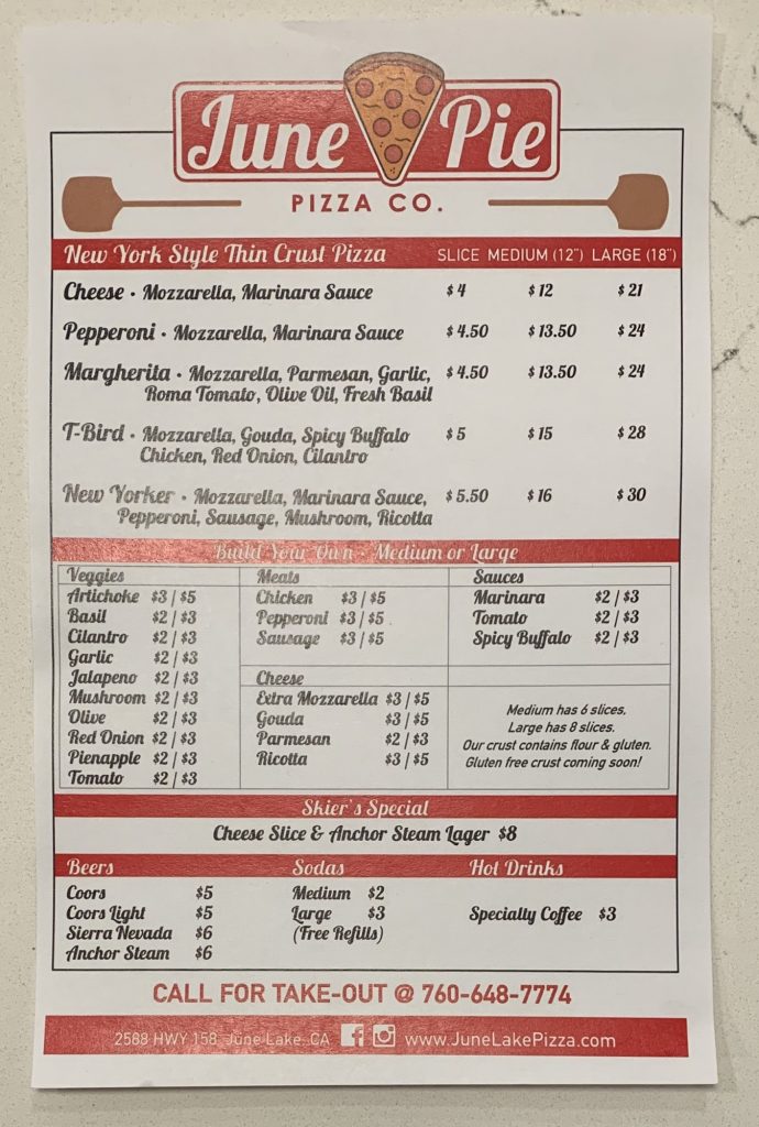 June Pie Pizza Co Menu 4