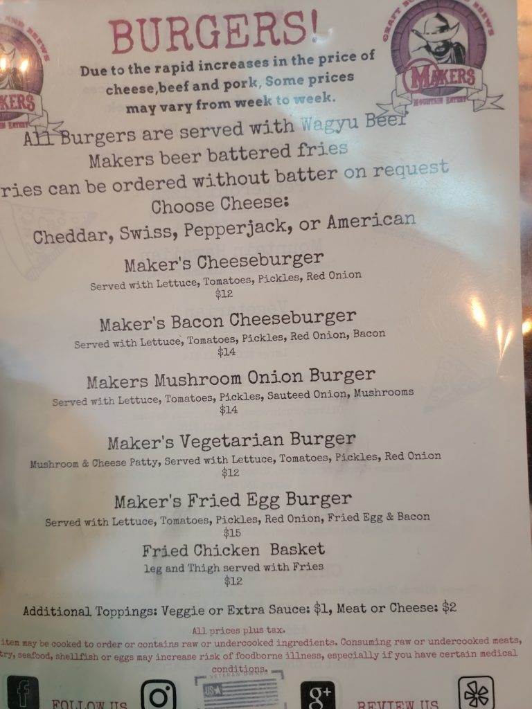 Makers Mountain Eatery Menu 6 Foresthill