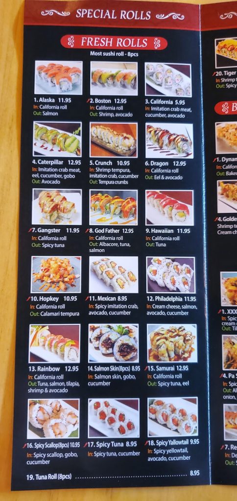 Sushi Ray Menu 9