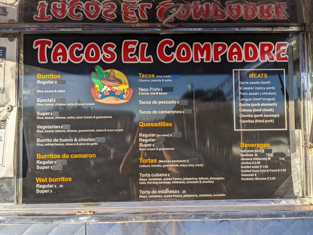 Tacos El Compadre Menu 4 Fremont