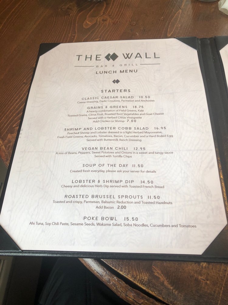 The Wall Bar Grill Menu 1