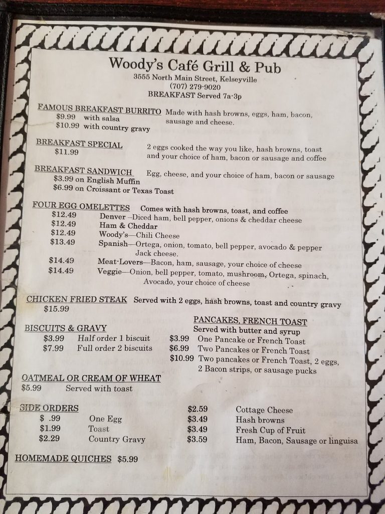 Woodys Cafegrill Pub Open for IndoorBackroomPatio Dining and Take Out Orders Menu 6