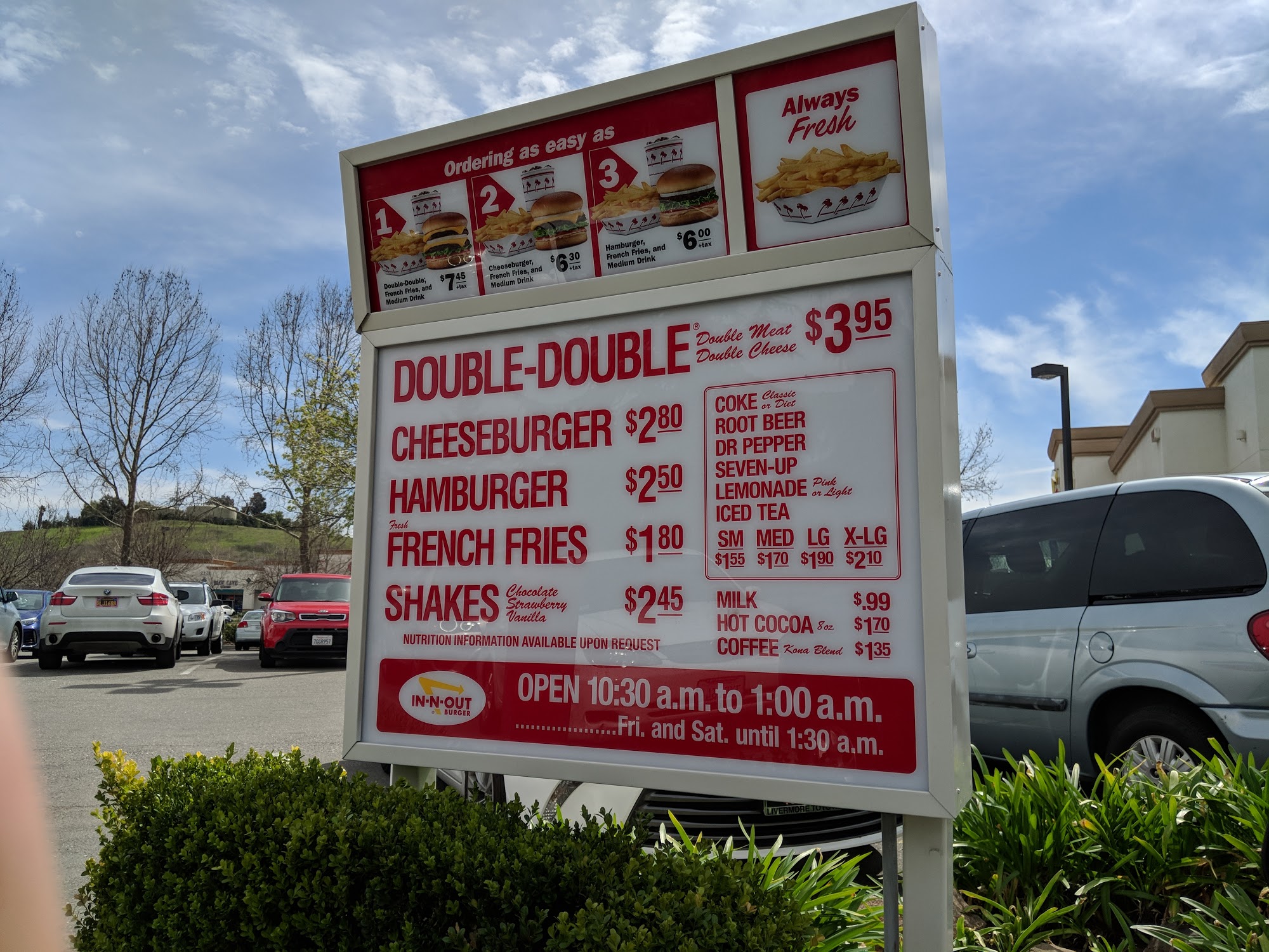 In N Out Burger Menu 3 4 Livermore