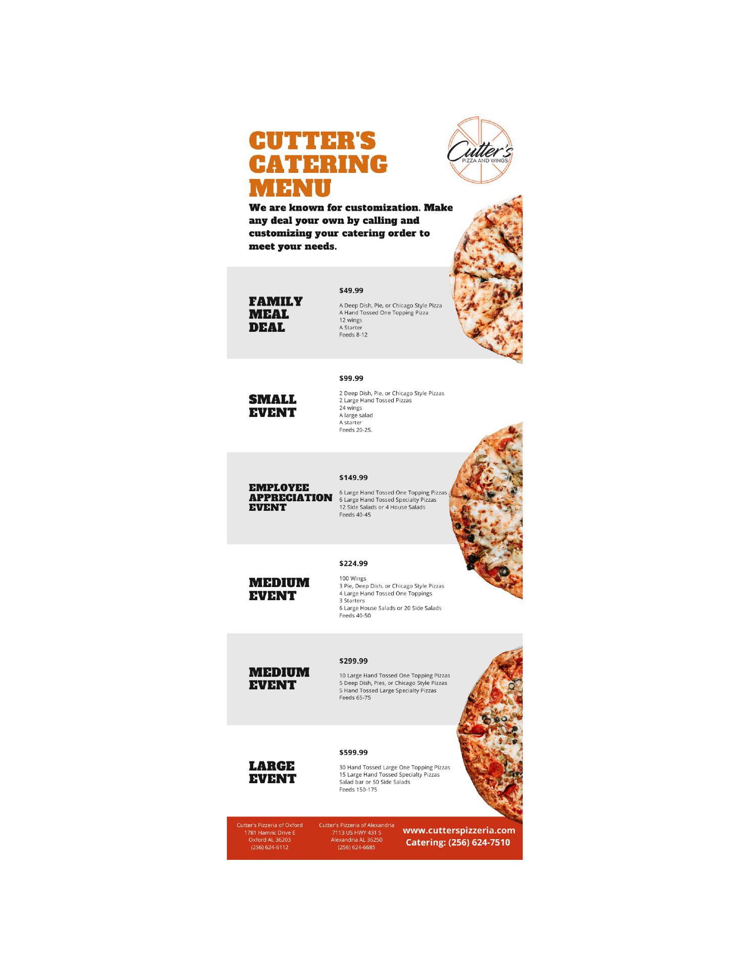 Cutters Pizzeria of Oxford Menu 6