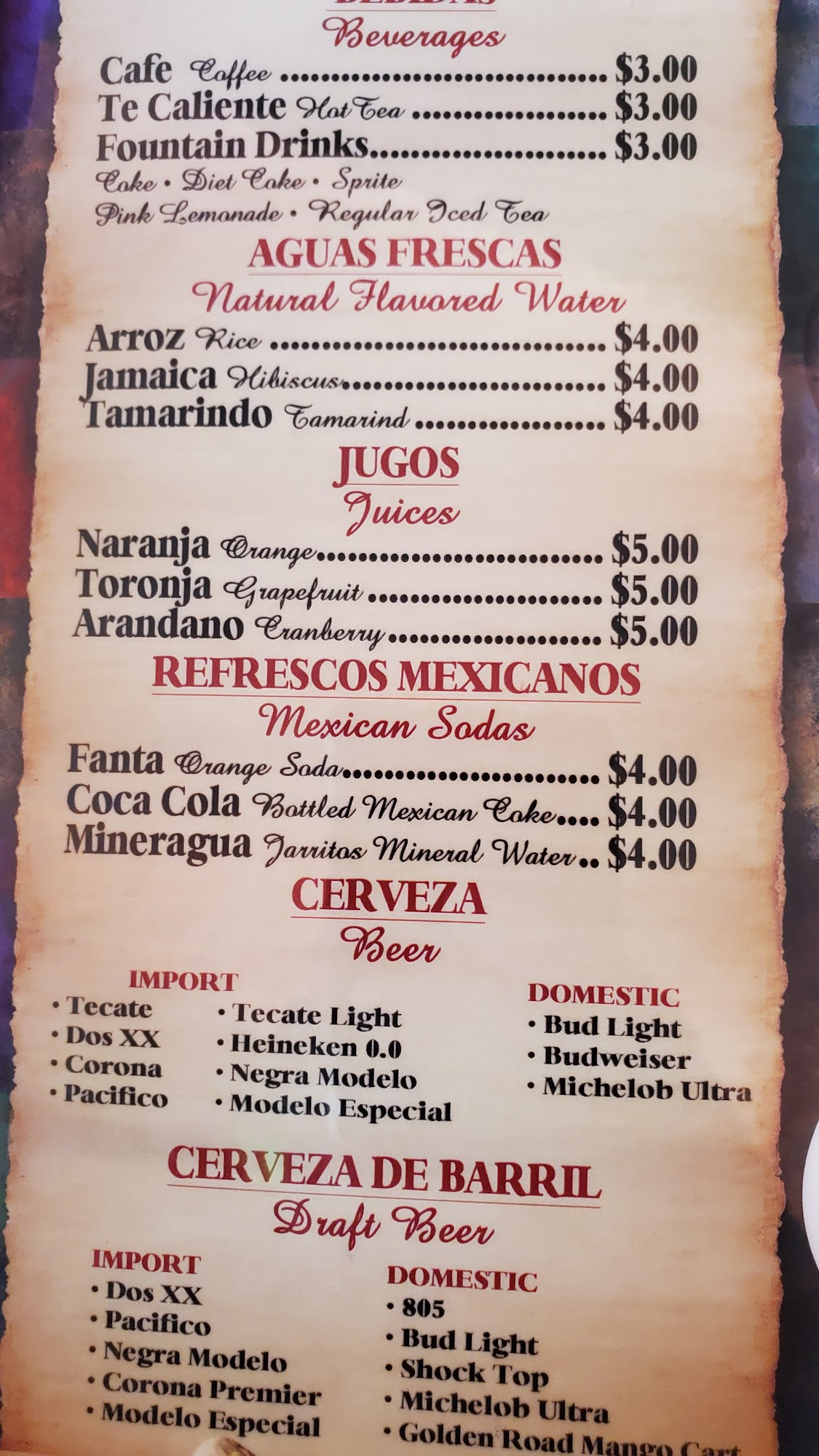 Los Compadres Mexican Restaurant Menu 4 Norwalk