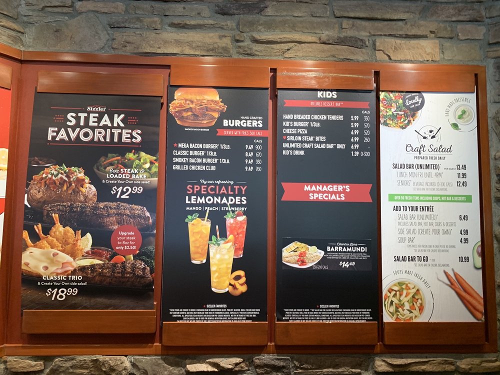 Sizzler Delivery or Takeout Available Menu 2