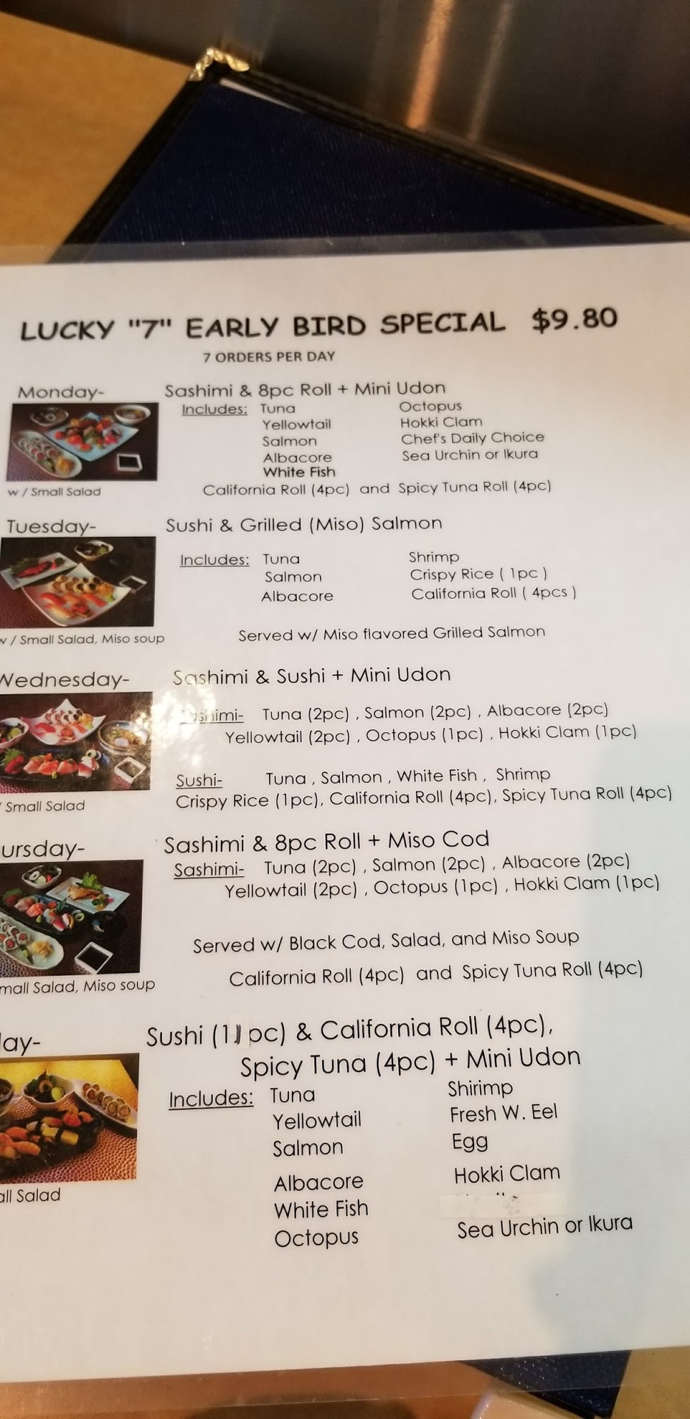 Sushi KATSU YA Northridge Menu 3