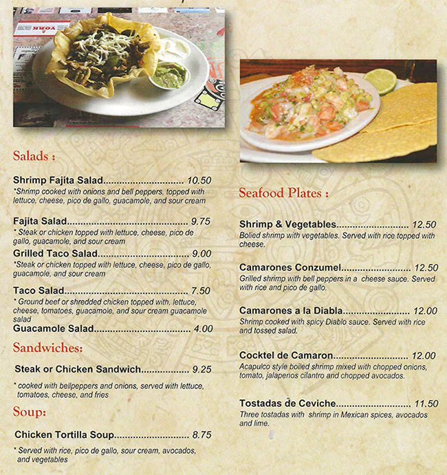 Cozumel Mexican Grill Menu 27 Loxley