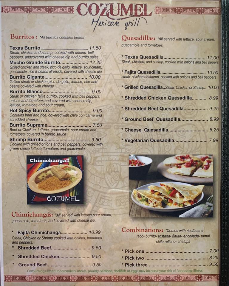 Cozumel Mexican Grill Menu 5 Loxley