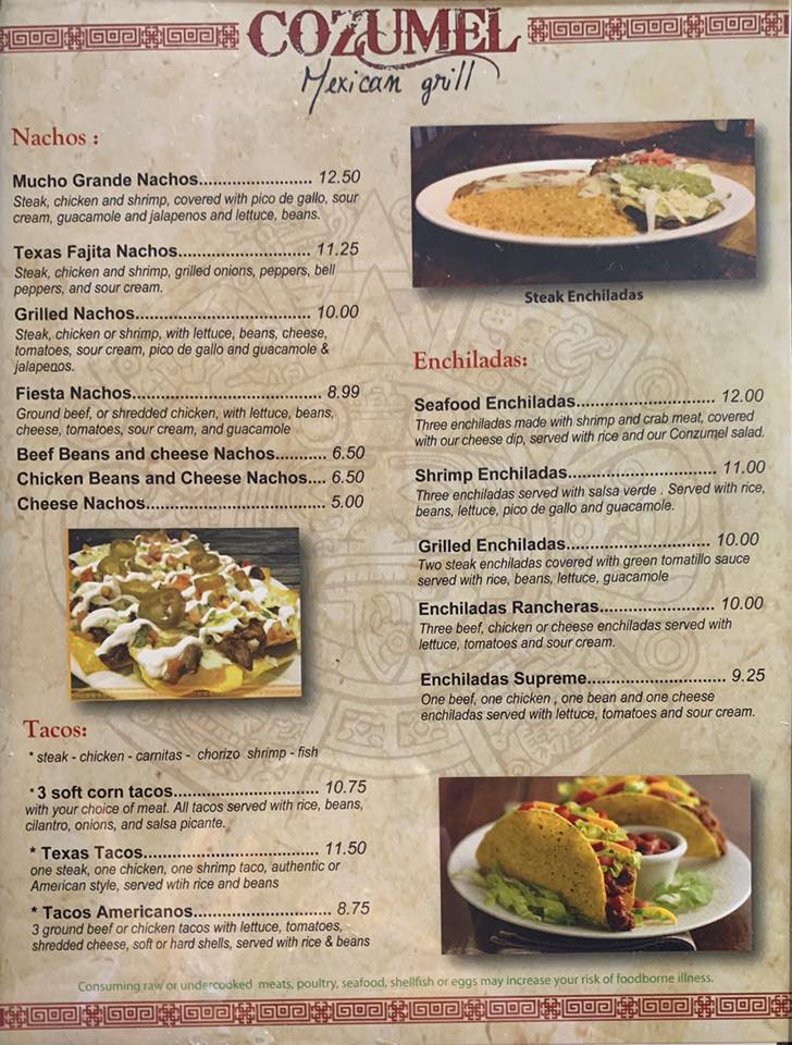 Cozumel Mexican Grill Menu 6 Loxley