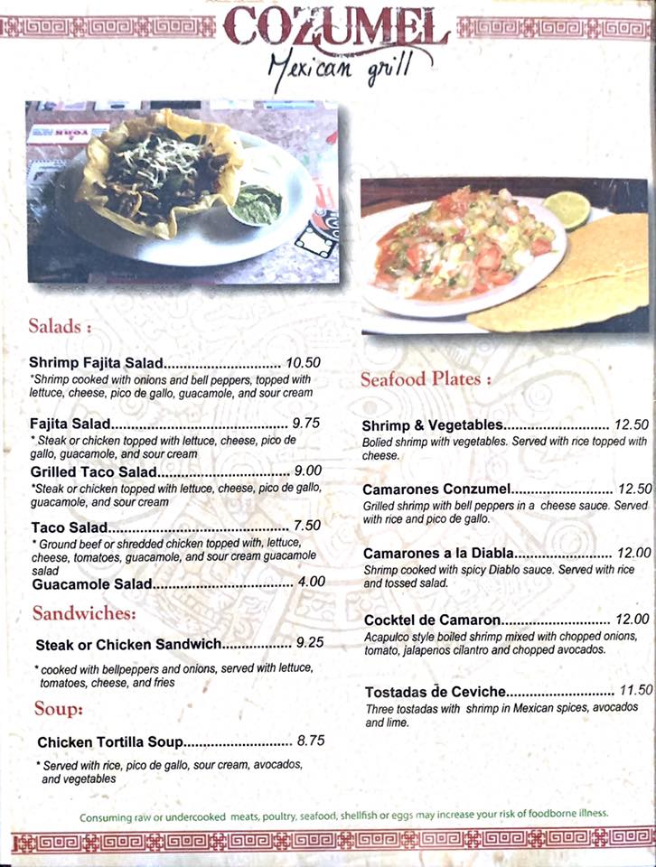 Cozumel Mexican Grill Menu 7 Loxley