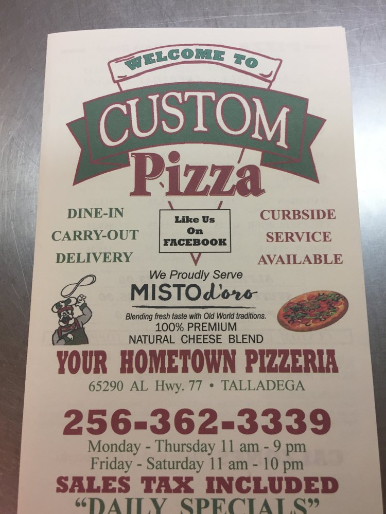 Custom Pizza Menu 4