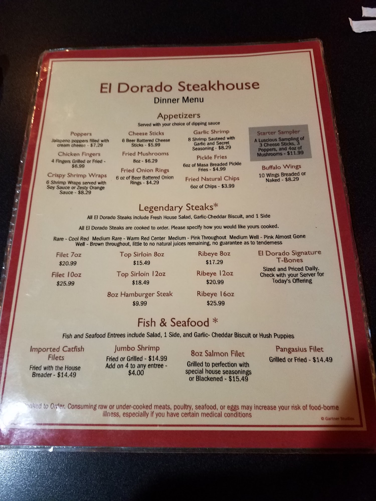 Eldorado Steakhouse Menu 14 Headland