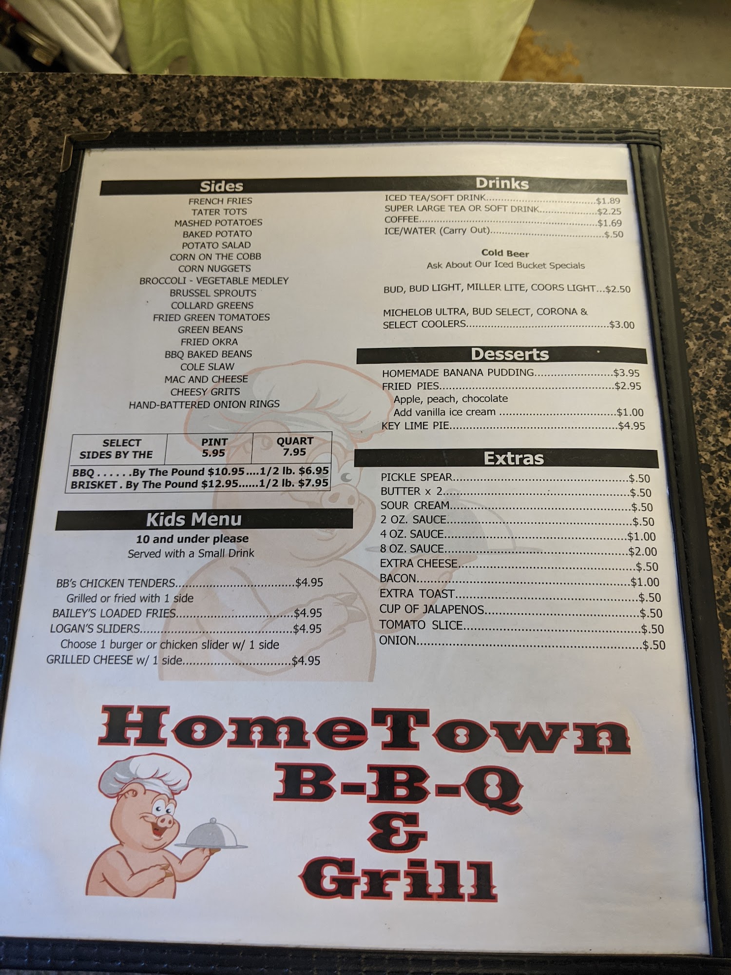 Hometown BBQ Grill Menu 11 Childersburg
