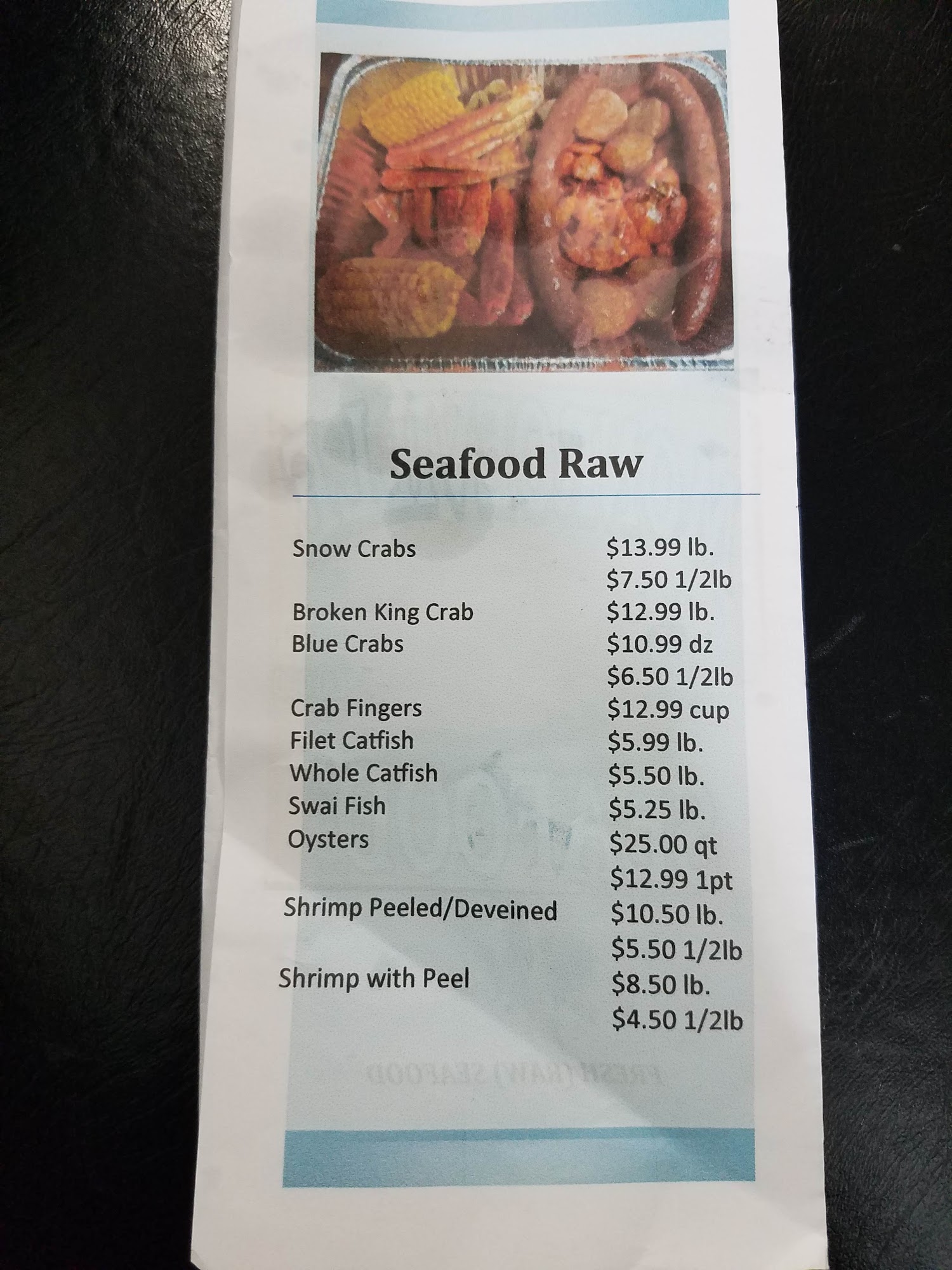 Monroeville Seafood Menu 1