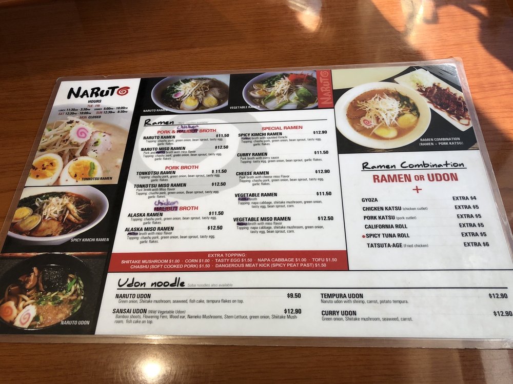 Naruto Japanese Restaurant Menu 4
