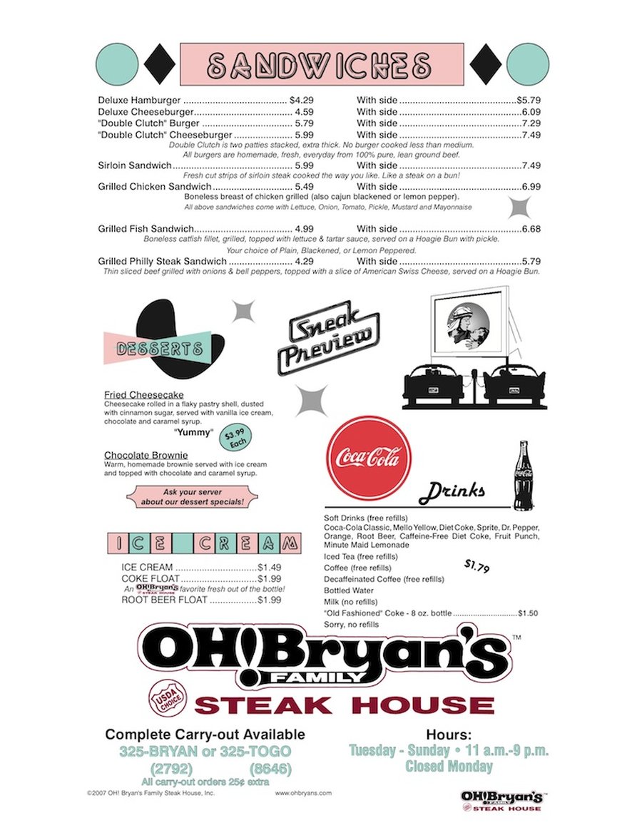 OH Bryans Family Steak House Hartselle al Menu 3