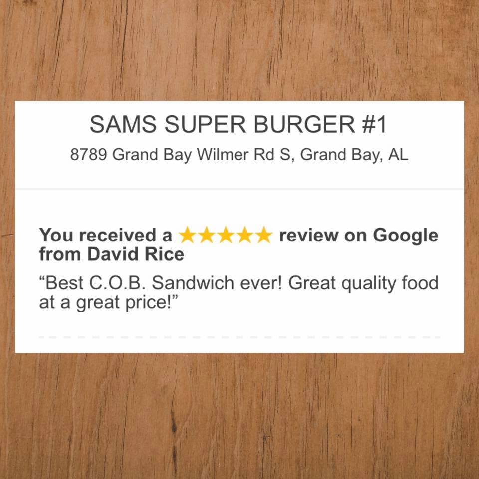 Sams Super Burger Menu 3 Grand Bay