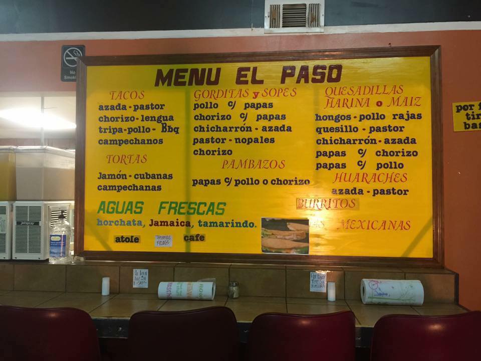Tacos El Paso Menu 1