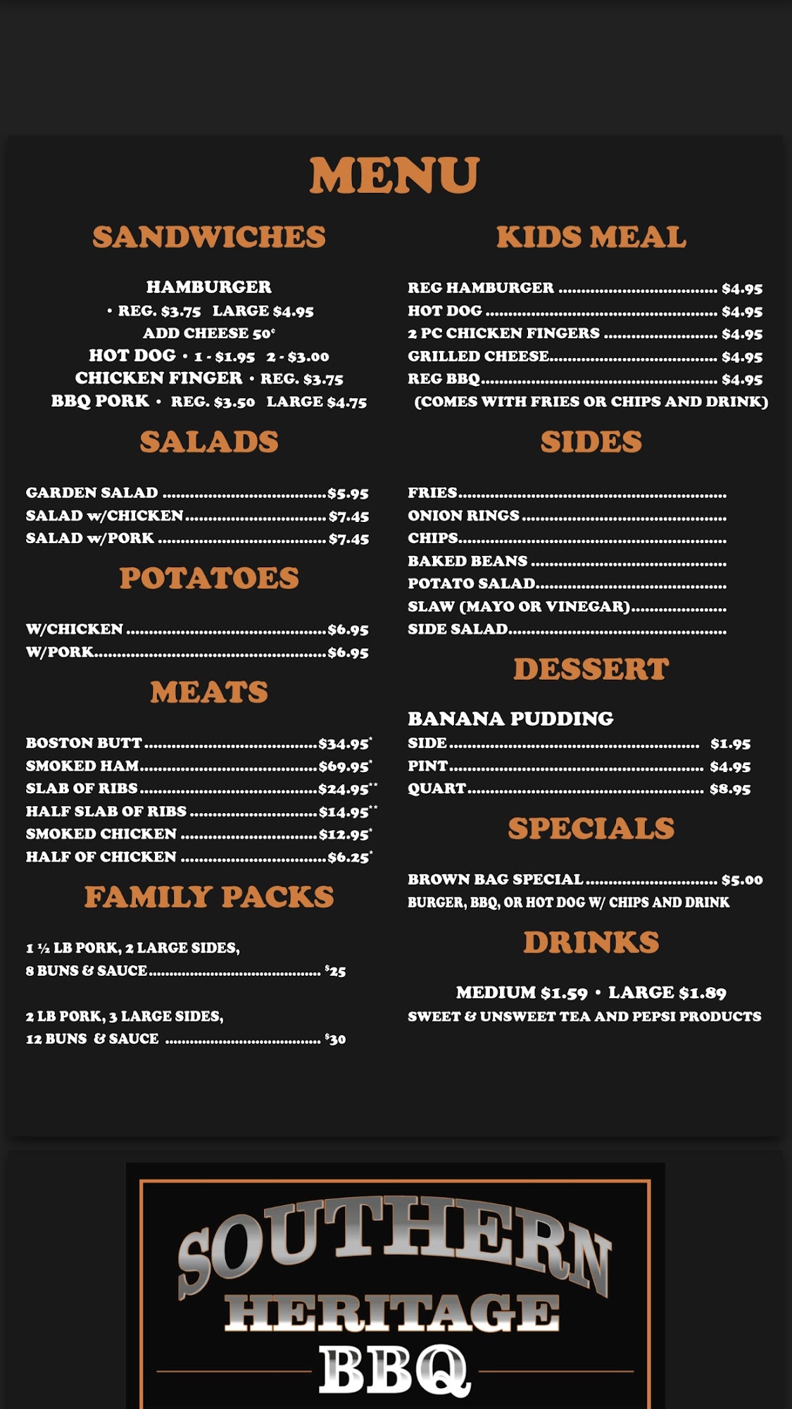 The Southern Barbeque Co Menu 5