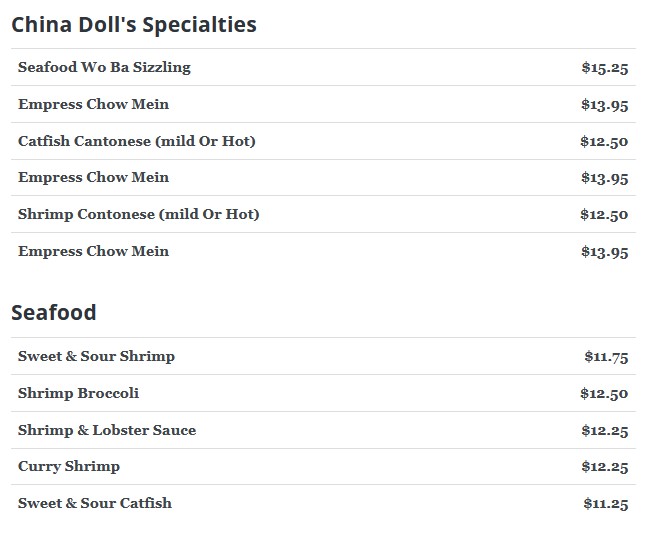 china doll piedmont alabama menu 1 Piedmont