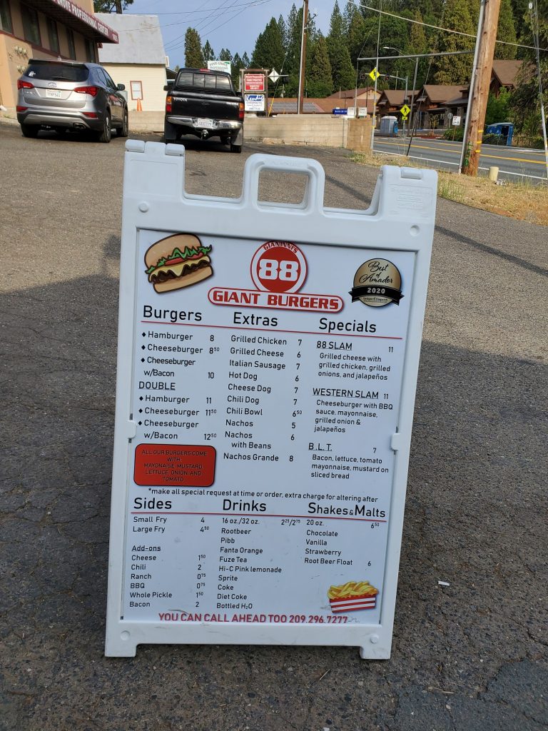 88 Giant Burgers To Go Menu 8 Pine Grove