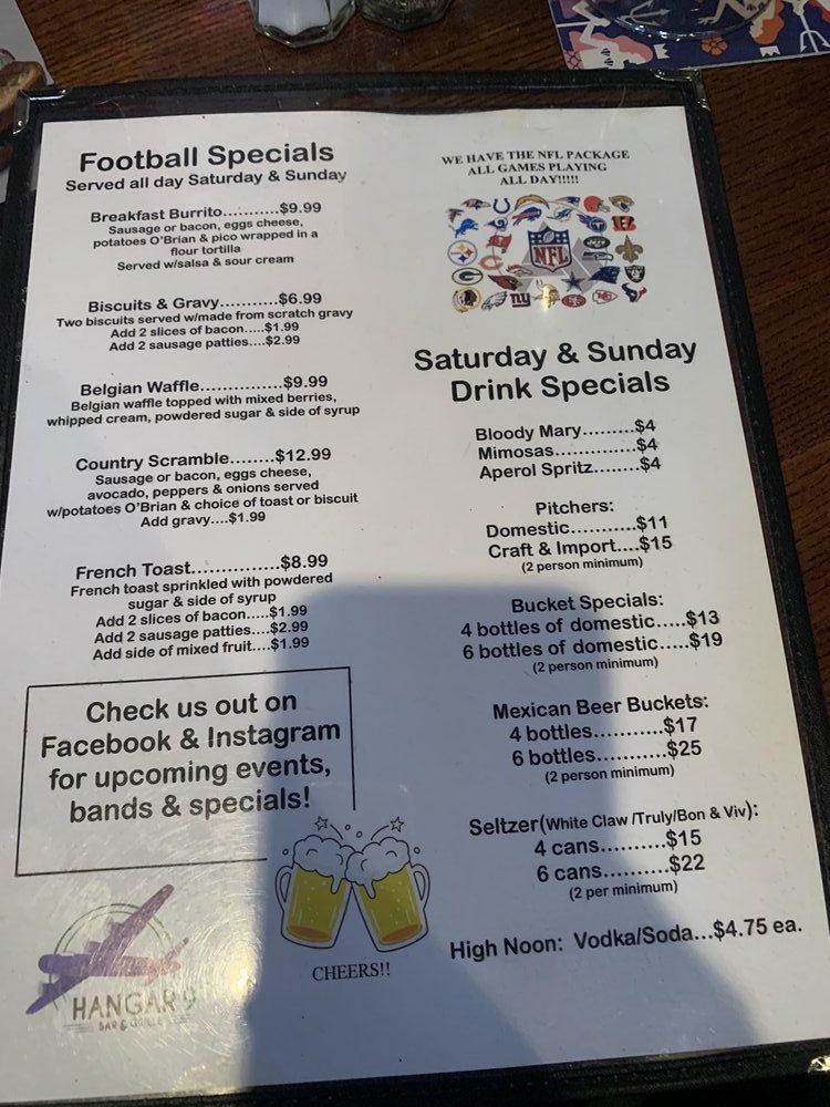 Catching Flights Bar and Grille Menu 2 rotated Gilbert