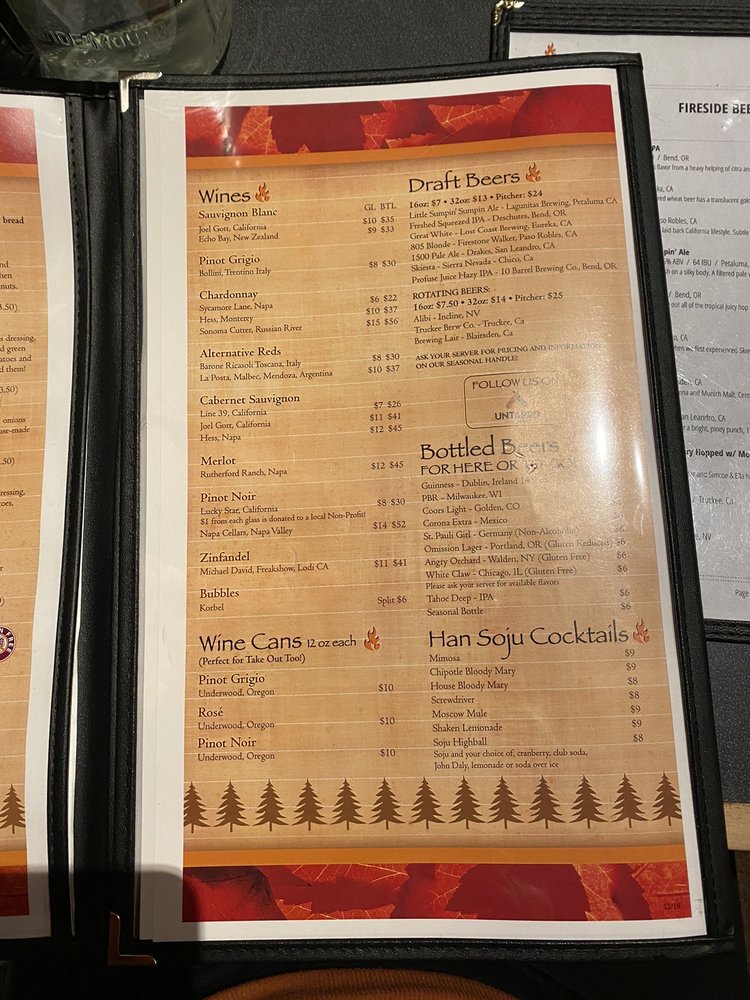 Fireside Pizza Company Menu 3 Olympic Valley