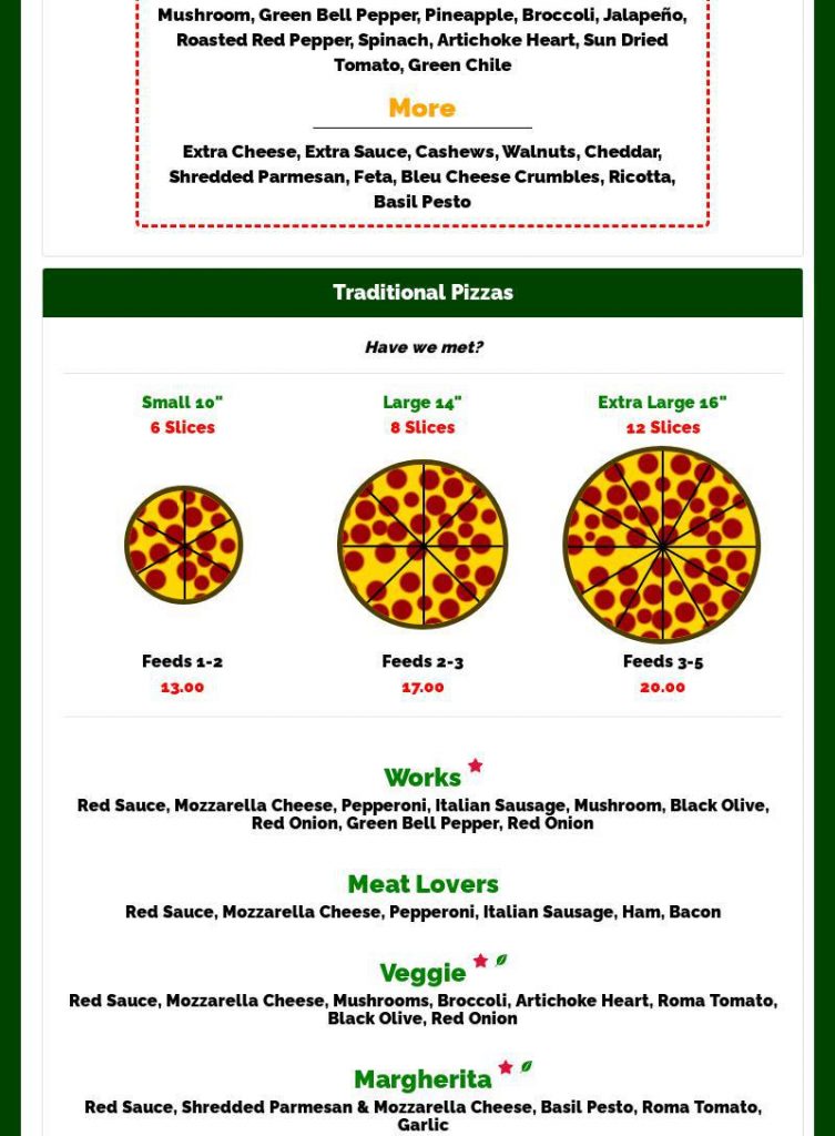 Fratelli Pizza Downtown Menu 6 Flagstaff