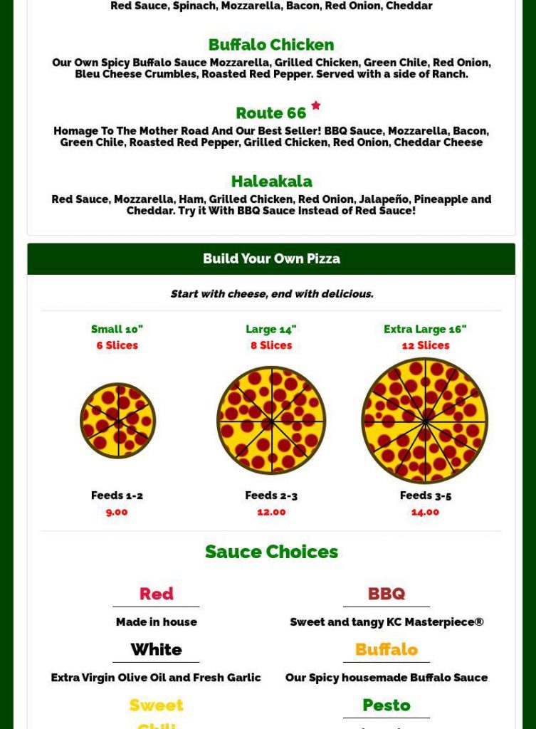 Fratelli Pizza Downtown Menu 8 Flagstaff