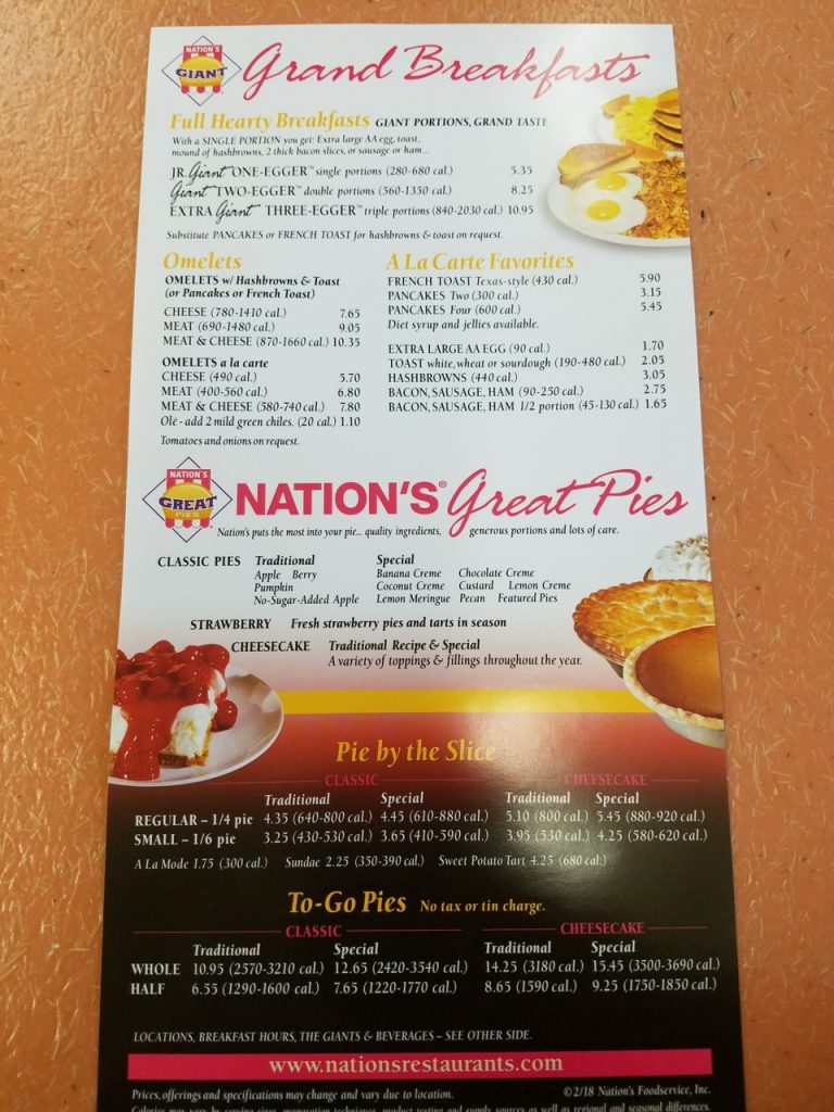 Nations Giant Hamburgers Great Pies Menu 1 1 Pittsburg