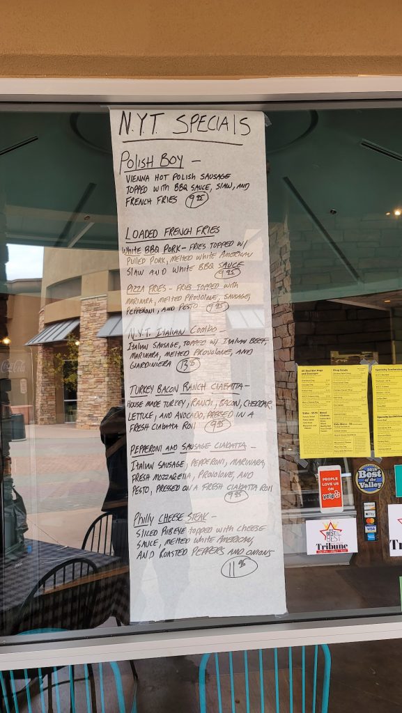 Not Your Typical Deli Menu 9 Gilbert