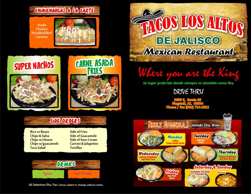 Tacos Los Altos Menu 5 Flagstaff