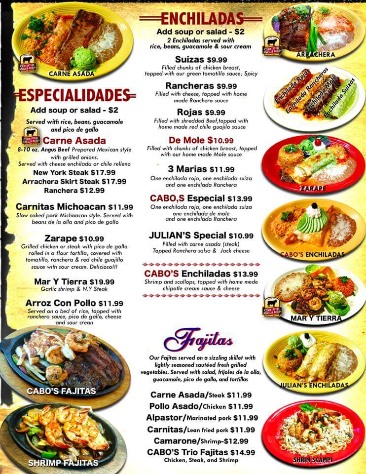 Cabos Lighthouse Grill Menu 15