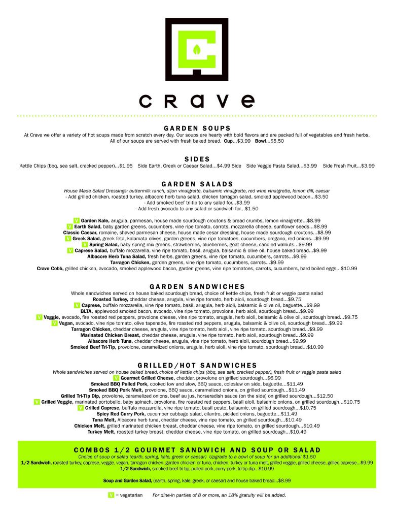 Crave Restaurant Downtown Santa Ana Menu 1 1